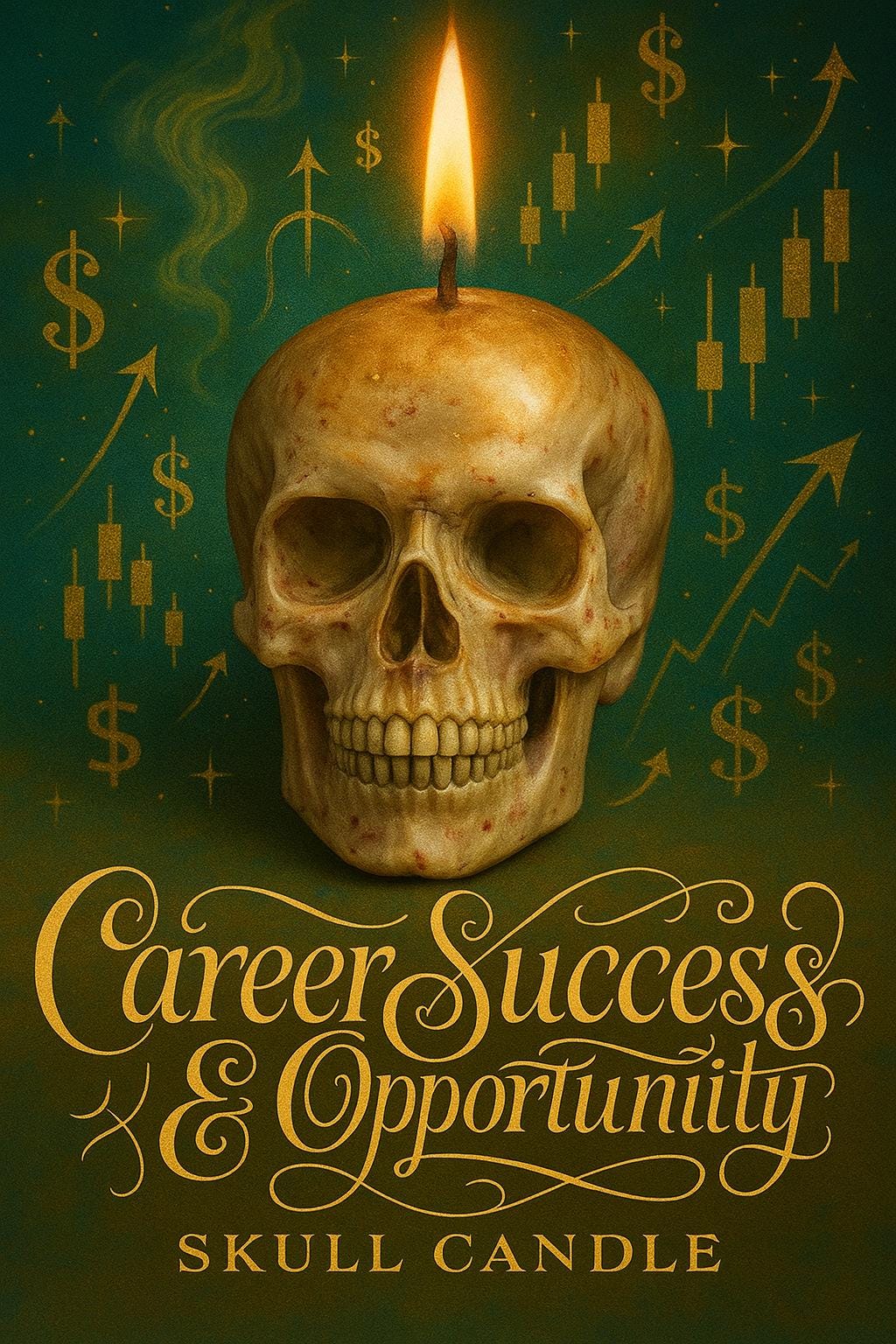 Career Success & Opportunity Skull Candle