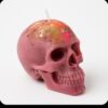 Crimson Heart Skull Candle