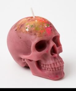 Crimson Heart Skull Candle