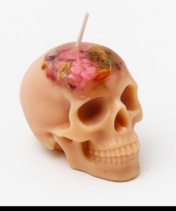 Crystal Rose Skull Candle