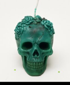 Emerald Crown Skull Candle