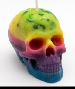 Emerald Veil Skull Candle