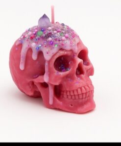 Enchanted Blossom Skull Candle