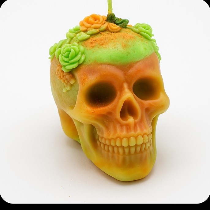 Harvest Crown Skull Candle