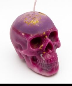 Starlit Magenta Skull Candle