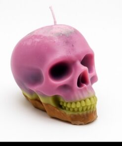 Verdant Flame Skull Candle