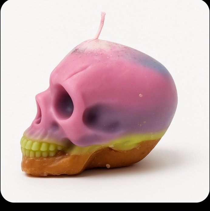 Verdant Fortune Skull Candle